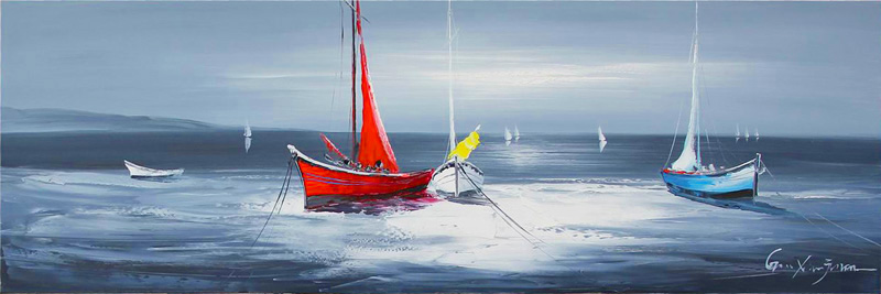HA085 Wall décor art oil on canvas natical fishing boats